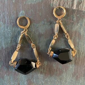 Elegant Black and Gold Earrings